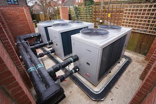 Fountain court heat pumps