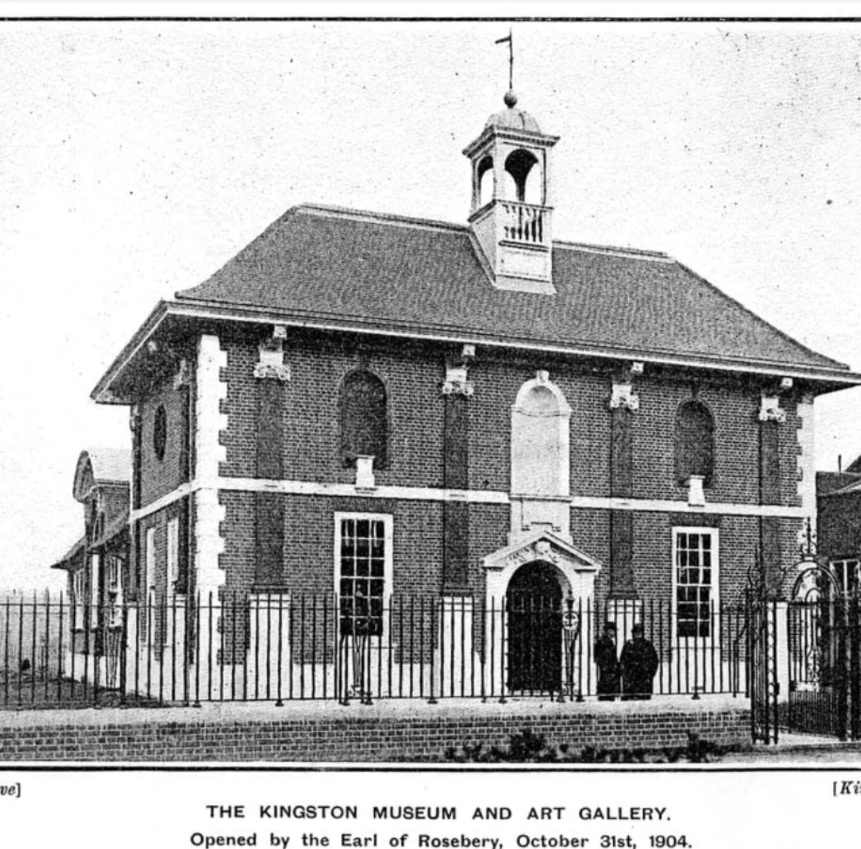 Black and white picture of the opening of Kingston Museum in 1904