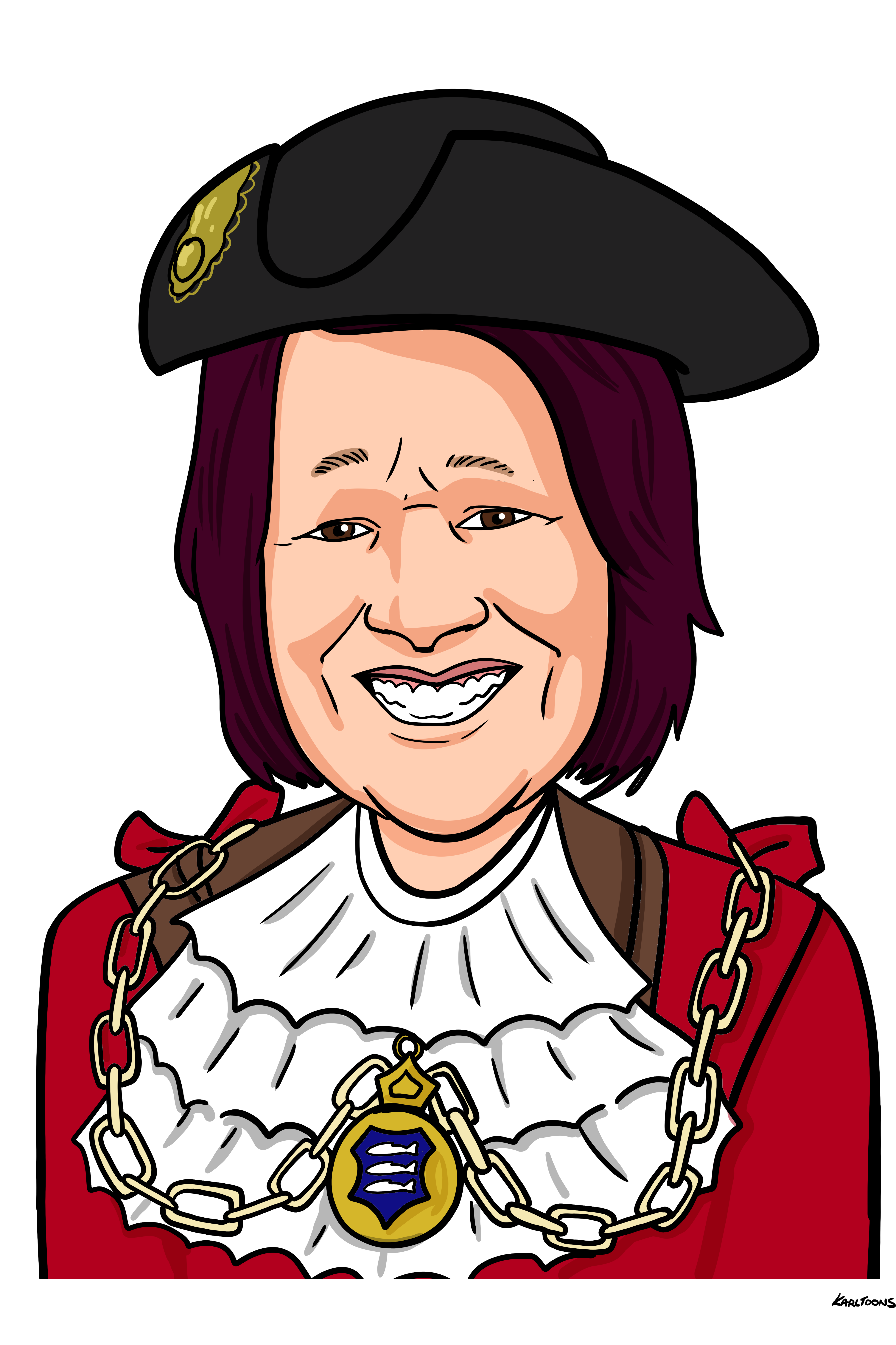 A charicature of the The Mayor of the Royal Borough of Kingston upon Thames